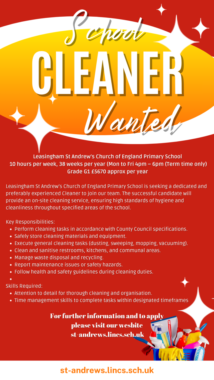 Cleaner Vacancy
